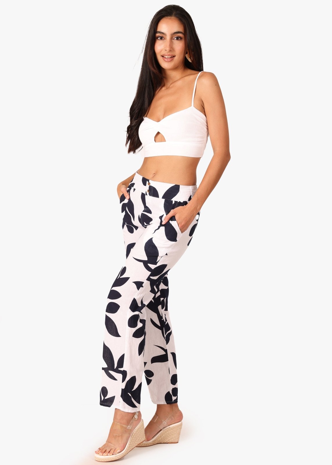 'Mallory' Flare Cotton Pants Print WOMEN'S PANTS for women resort wear - Seaspice Resort Wear