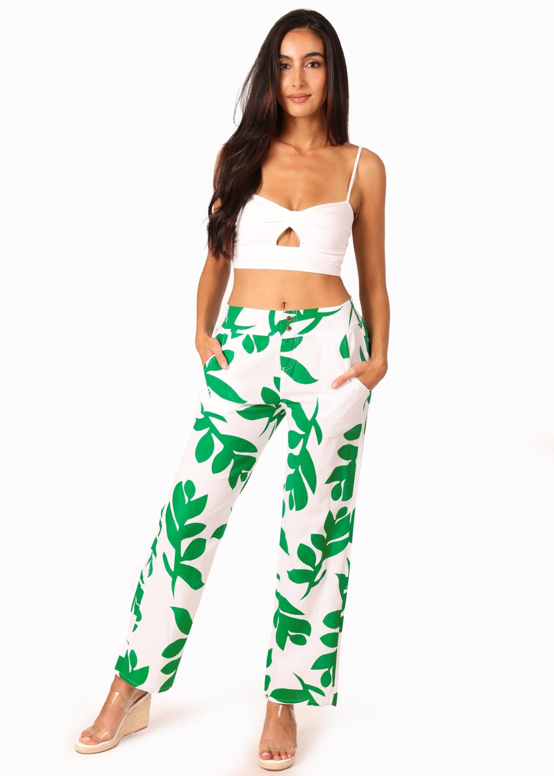 'Mallory' Flare Cotton Pants Print WOMEN'S PANTS for women resort wear - Seaspice Resort Wear