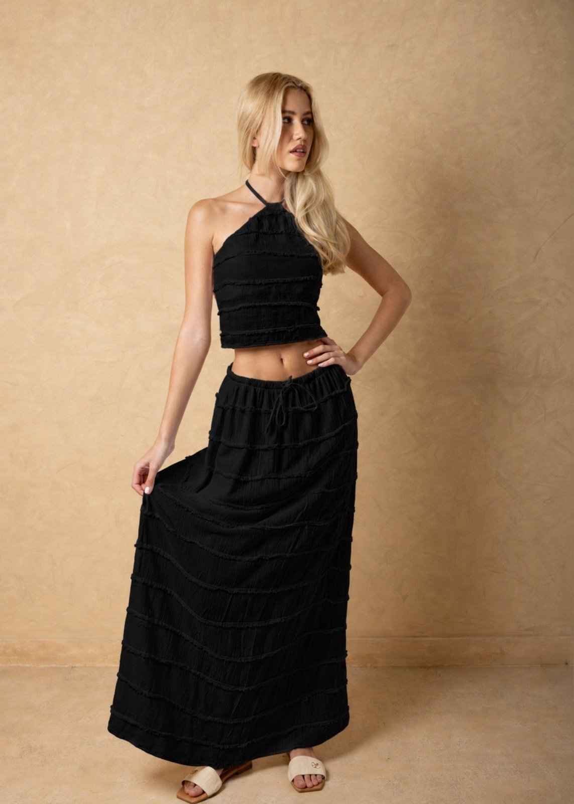 'Marbella' Tiered Maxi Skirt WOMEN'S SKIRT for women resort wear - Seaspice Resort Wear