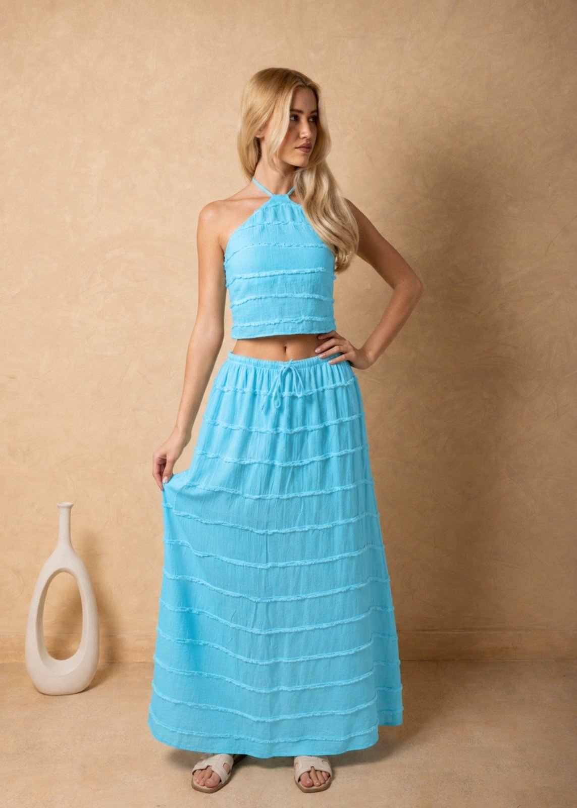 'Marbella' Tiered Maxi Skirt WOMEN'S SKIRT for women resort wear - Seaspice Resort Wear
