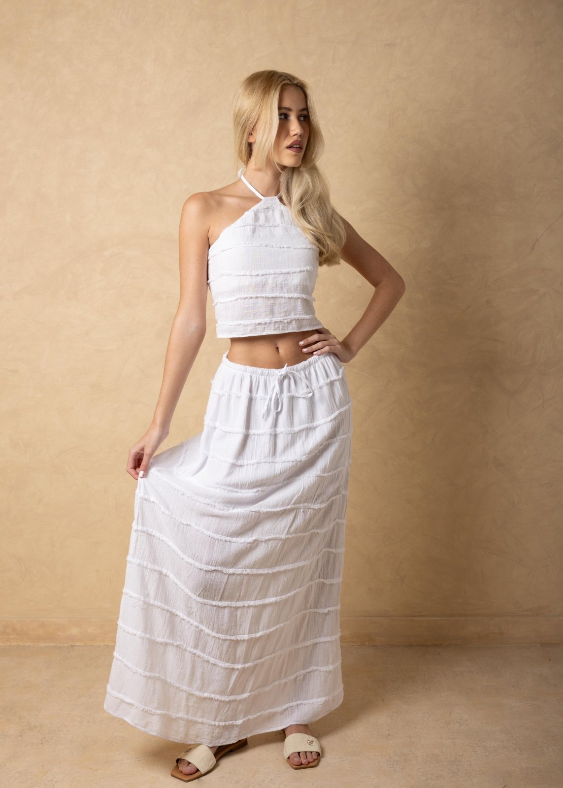 'Marbella' Tiered Maxi Skirt WOMEN'S SKIRT for women resort wear - Seaspice Resort Wear