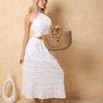'Marella' Woven Resort Tote - Natural Materials ACCESSORIES for women resort wear - Seaspice Resort Wear