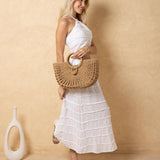 'Marella' Woven Resort Tote - Natural Materials ACCESSORIES for women resort wear - Seaspice Resort Wear