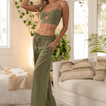 'Michaela' Paperbag Waist Wide Leg Pants WOMEN'S PANTS for women resort wear - Seaspice Resort Wear