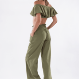 'Michaela' Paperbag Waist Wide Leg Pants WOMEN'S PANTS for women resort wear - Seaspice Resort Wear