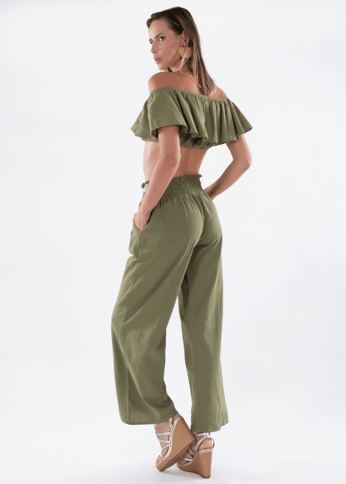 'Michaela' Paperbag Waist Wide Leg Pants WOMEN'S PANTS for women resort wear - Seaspice Resort Wear