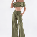 'Michaela' Paperbag Waist Wide Leg Pants WOMEN'S PANTS for women resort wear - Seaspice Resort Wear