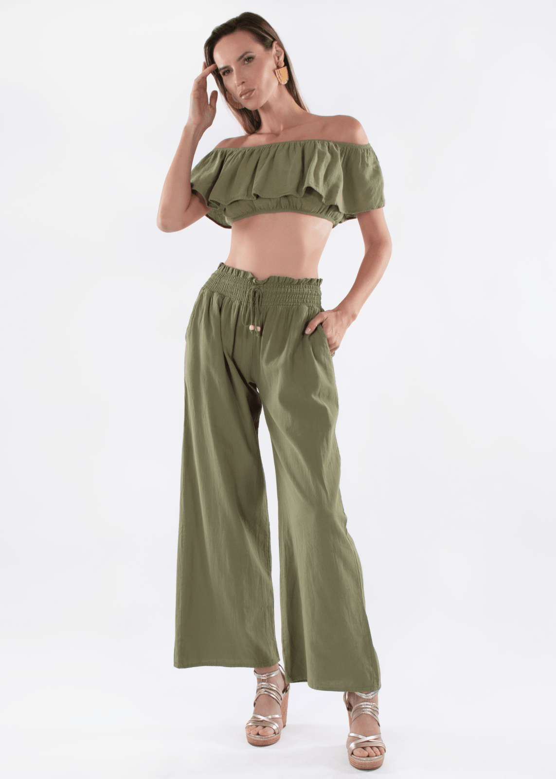 'Michaela' Paperbag Waist Wide Leg Pants WOMEN'S PANTS for women resort wear - Seaspice Resort Wear