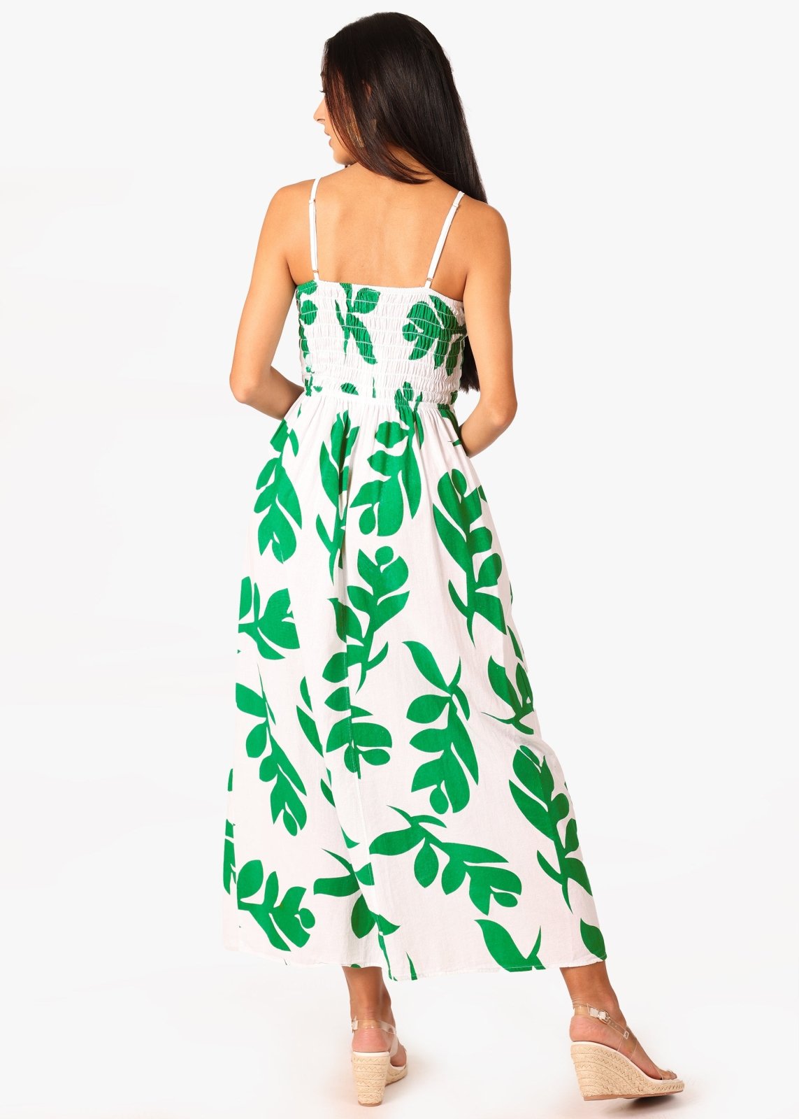 'Milani' Print Green Cotton Maxi Dress WOMEN'S DRESS for women resort wear - Seaspice Resort Wear