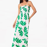 'Milani' Print Green Cotton Maxi Dress WOMEN'S DRESS for women resort wear - Seaspice Resort Wear