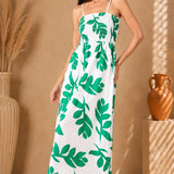 'Milani' Print Green Cotton Maxi Dress WOMEN'S DRESS for women resort wear - Seaspice Resort Wear