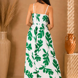 'Milani' Print Green Cotton Maxi Dress WOMEN'S DRESS for women resort wear - Seaspice Resort Wear