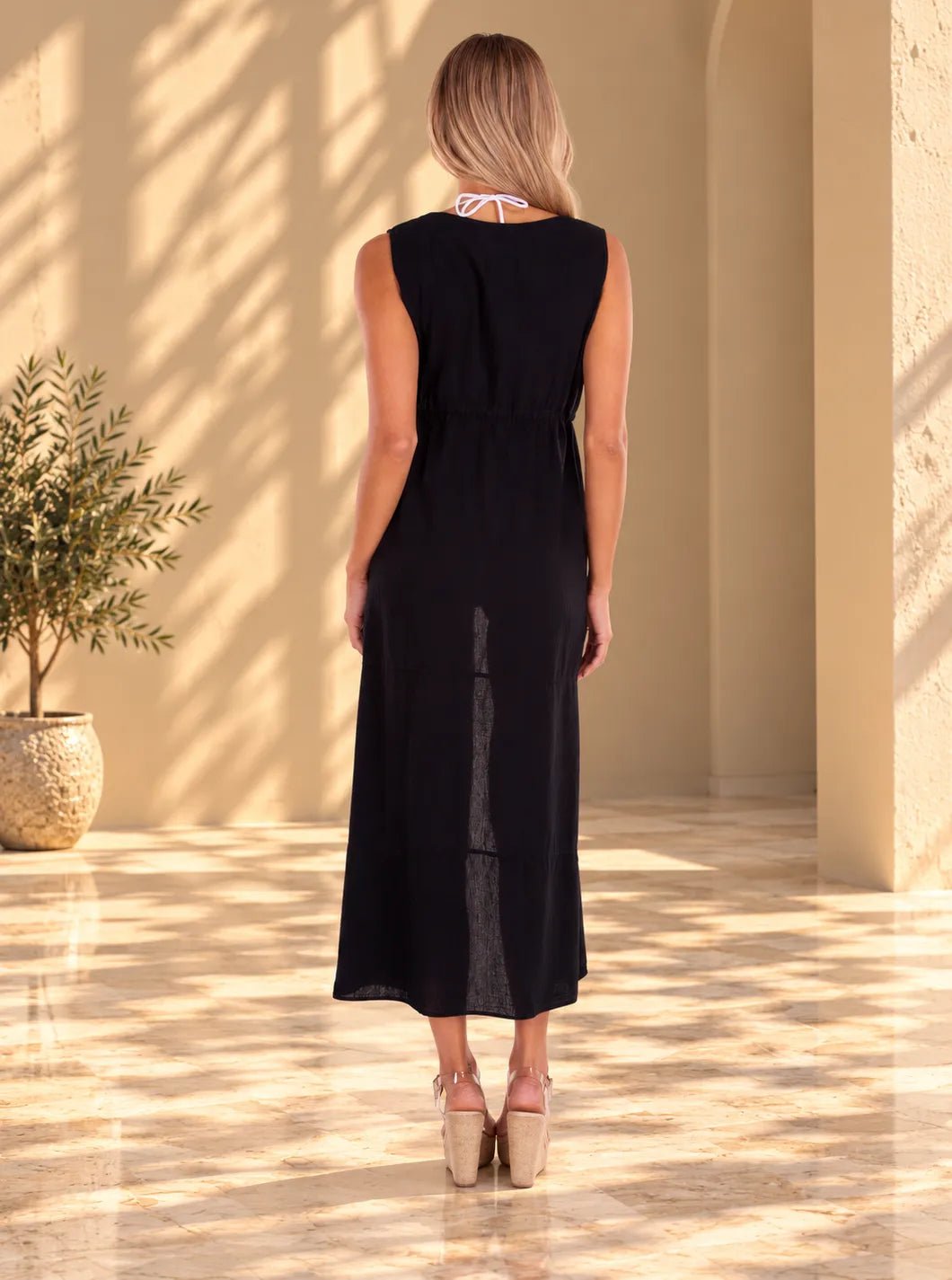 'Natalie' Open Front Cover-Up Black WOMEN'S COVER UP for women resort wear - Seaspice Resort Wear
