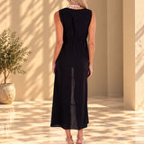 'Natalie' Open Front Cover-Up Black WOMEN'S COVER UP for women resort wear - Seaspice Resort Wear