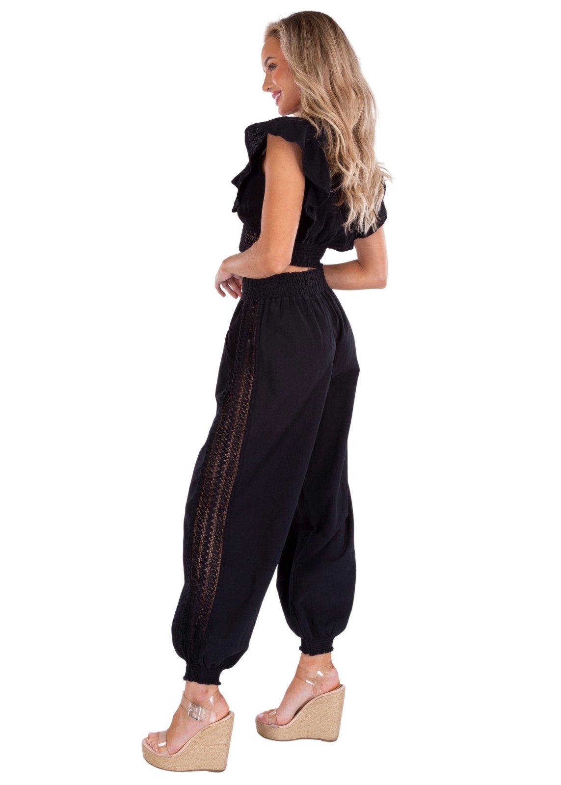 'Rachel' Crochet Hem Ruffle Top WOMEN'S TOP for women resort wear - Seaspice Resort Wear