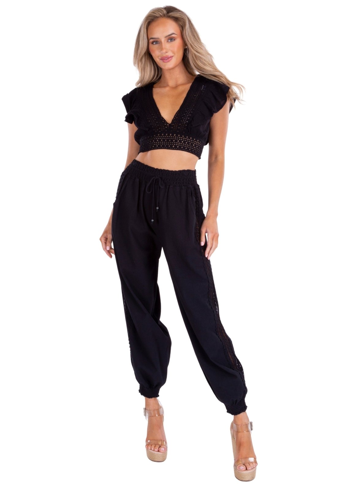 'Rachel' Crochet Hem Ruffle Top WOMEN'S TOP for women resort wear - Seaspice Resort Wear