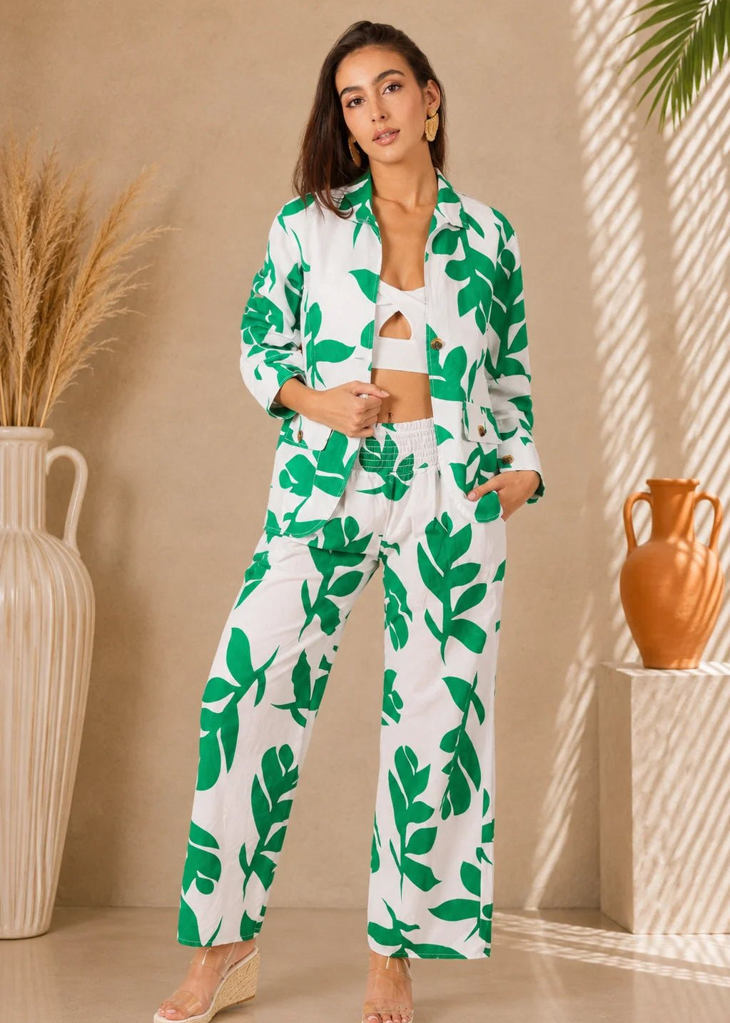 'Regina' Print Long Cotton Jacket WOMEN'S JACKET for women resort wear - Seaspice Resort Wear