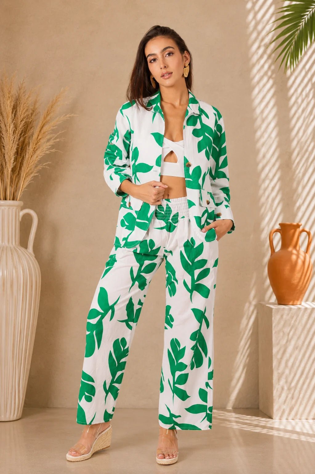 'Regina' Print Long Cotton Jacket WOMEN'S JACKET for women resort wear - Seaspice Resort Wear
