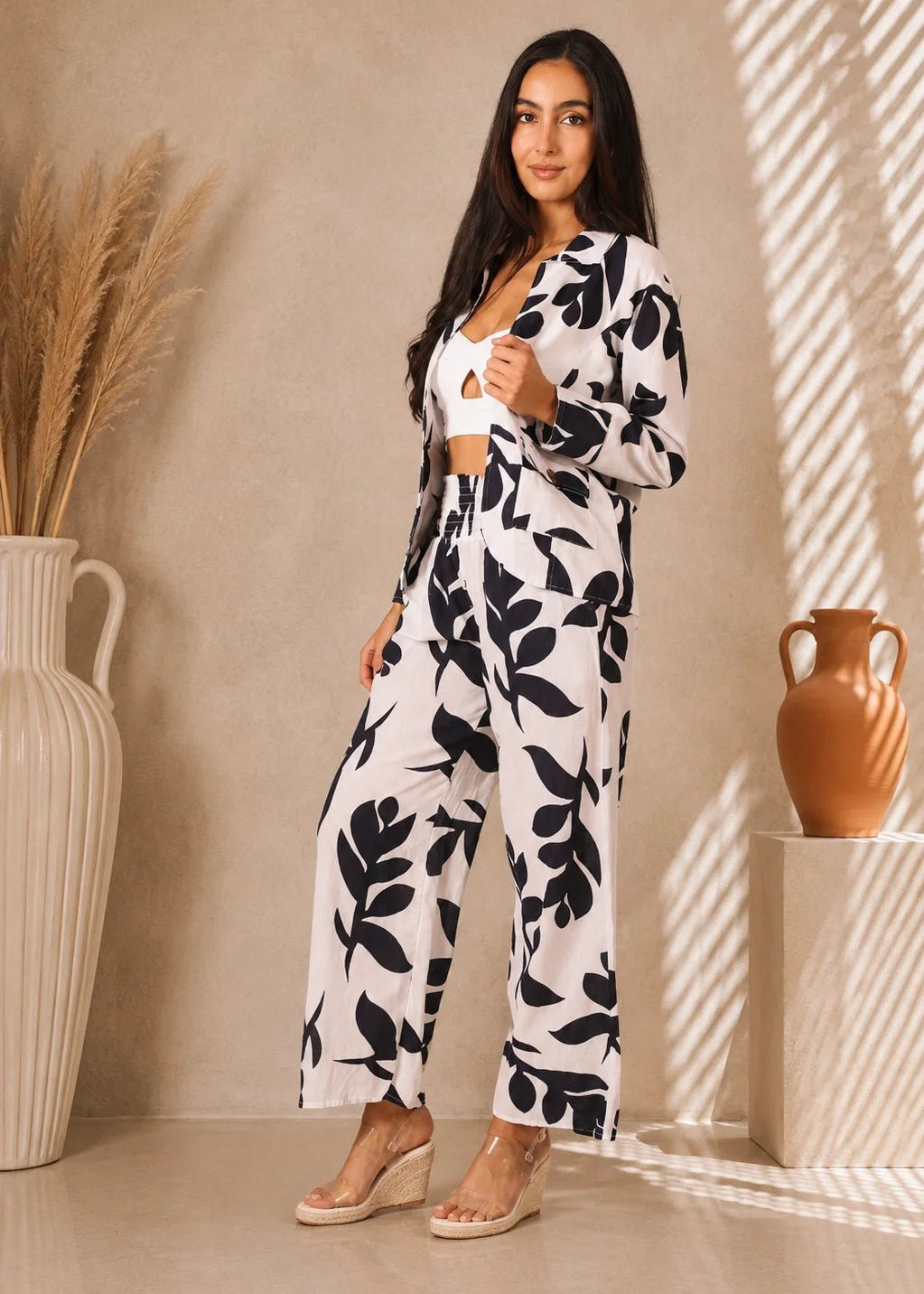 'Regina' Print Long Cotton Jacket WOMEN'S JACKET for women resort wear - Seaspice Resort Wear