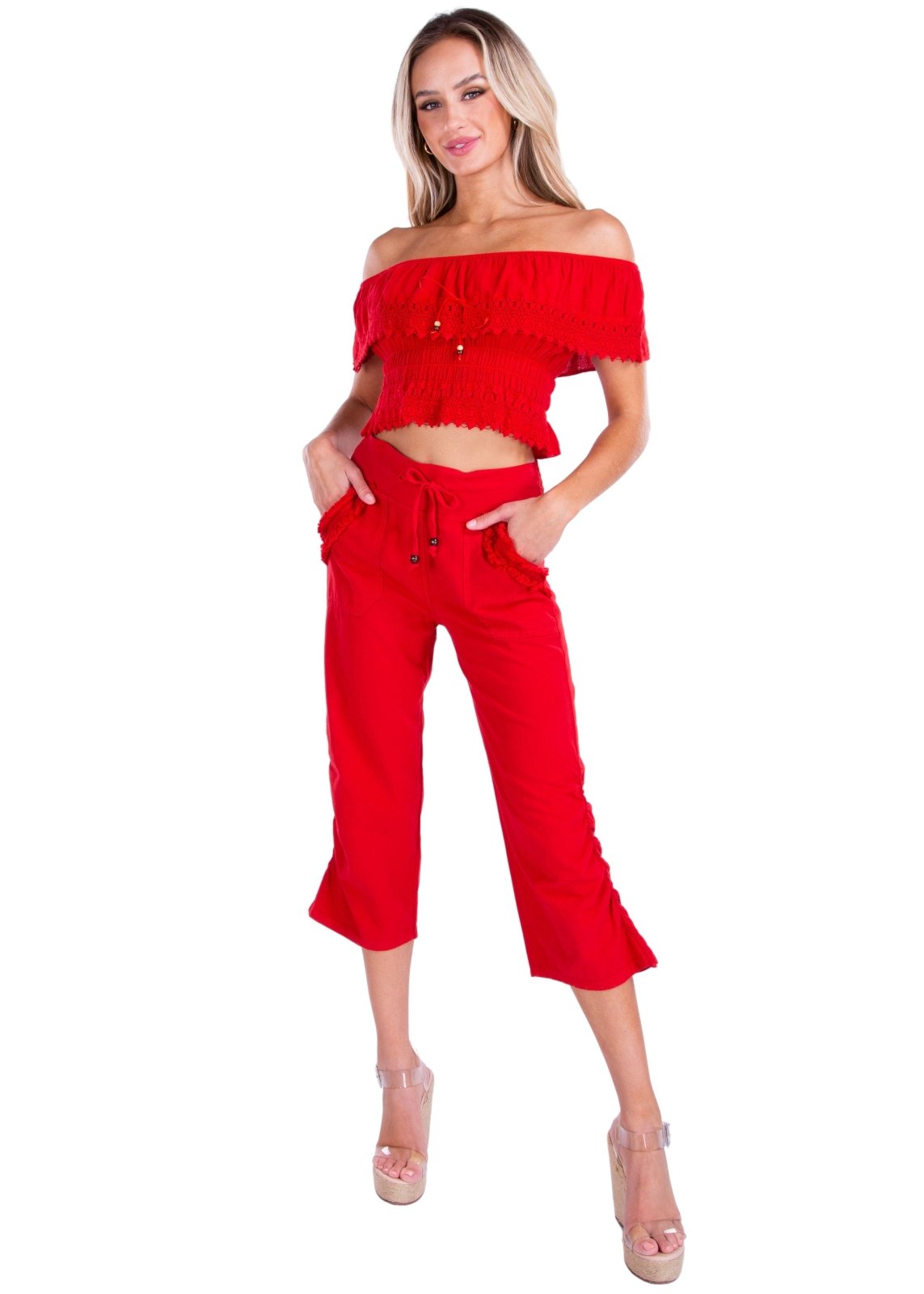'Ruby' Fringe Pocket Capris WOMEN'S PANTS for women resort wear - Seaspice Resort Wear