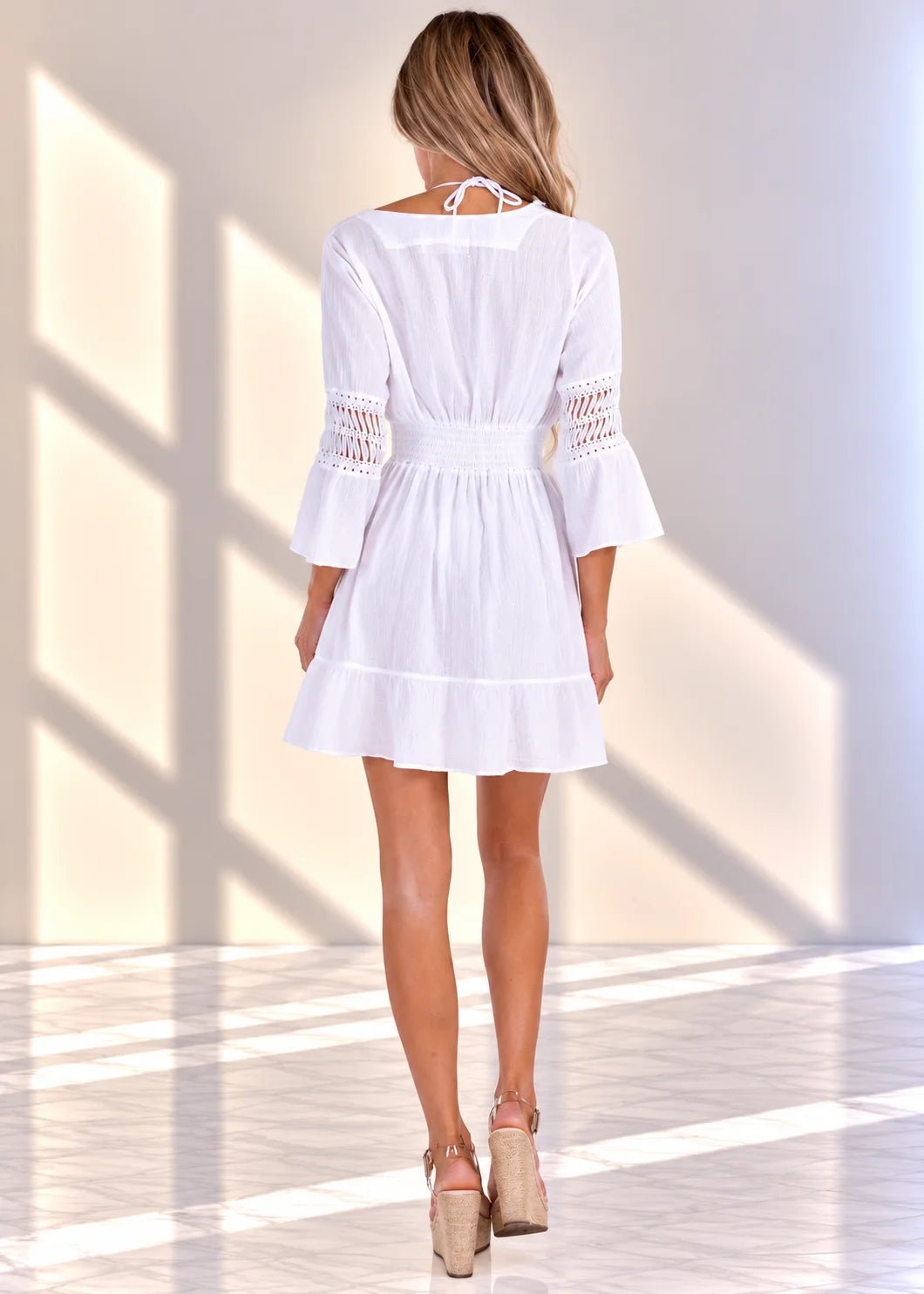 'Rylie' Tie-Front Ruffle Hem Cover-Up WOMEN'S COVER UP for women resort wear - Seaspice Resort Wear