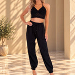 'Scarlett' Side Crochet Joggers WOMEN'S PANTS for women resort wear - Seaspice Resort Wear