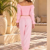'Scarlett' Side Crochet Joggers WOMEN'S PANTS for women resort wear - Seaspice Resort Wear