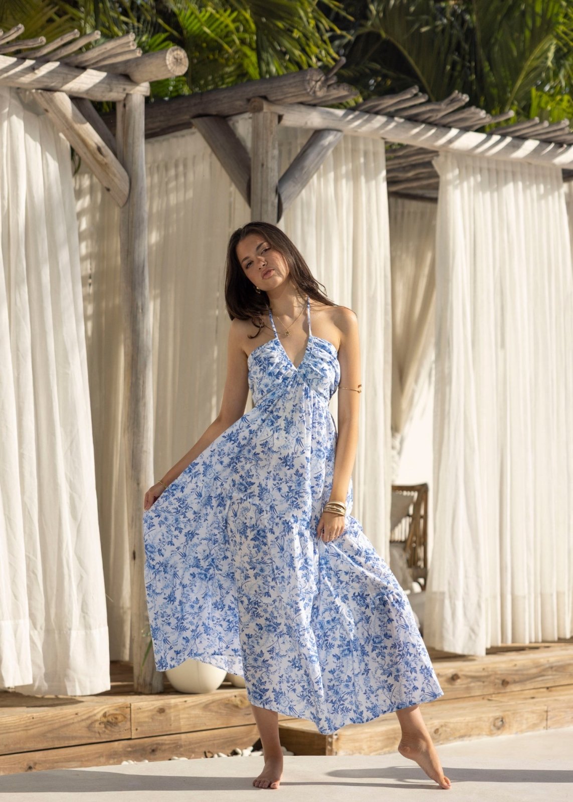 'Selene' Tiered Print Maxi Dress WOMEN'S DRESS for women resort wear - Seaspice Resort Wear