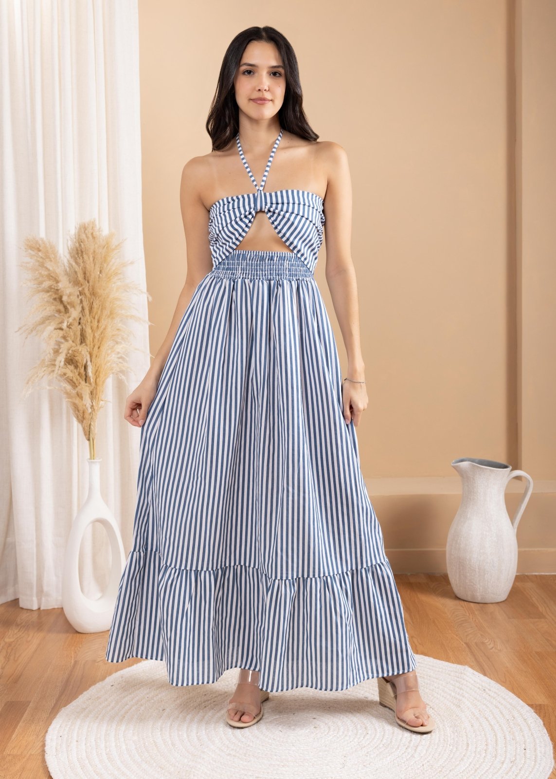 'Sereia' Striped Maxi Dress WOMEN'S DRESS for women resort wear - Seaspice Resort Wear