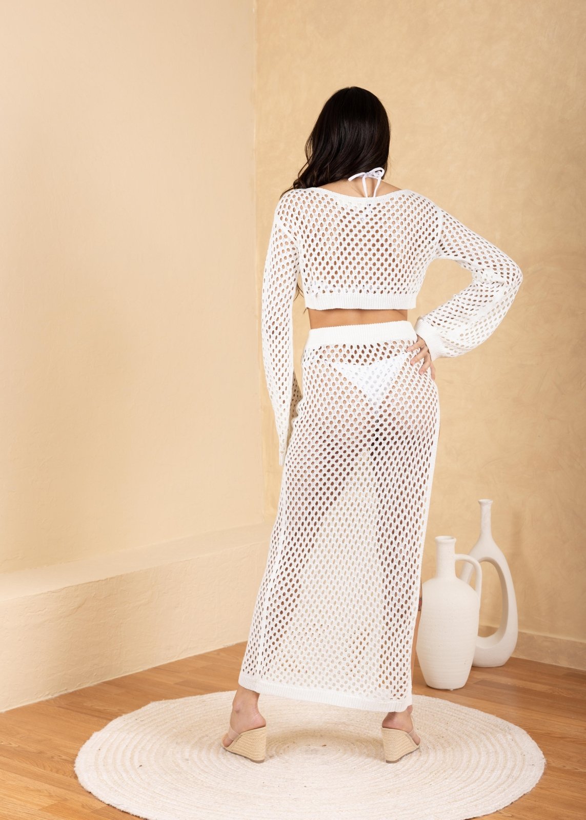 'Siena' Mesh Long Sleeve Top WOMEN'S TOP for women resort wear - Seaspice Resort Wear