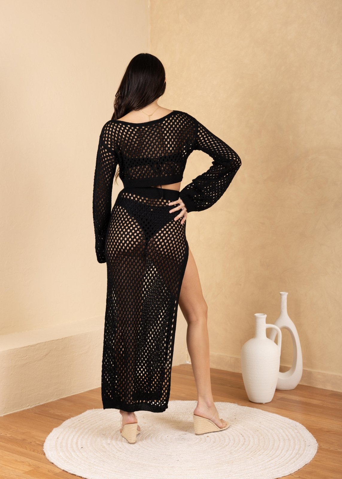 'Siena' Mesh Long Sleeve Top - Seaspice Resort Wear White / MD/LG 'Siena' Mesh Long Sleeve Top - Seaspice Resort Wear White / MD/LG