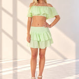 'Sol' Ruffle Mini Skirt WOMEN'S SKIRT for women resort wear - Seaspice Resort Wear