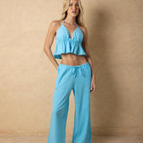 'Solana' Drawstring Wide Leg Pants WOMEN'S PANTS for women resort wear - Seaspice Resort Wear