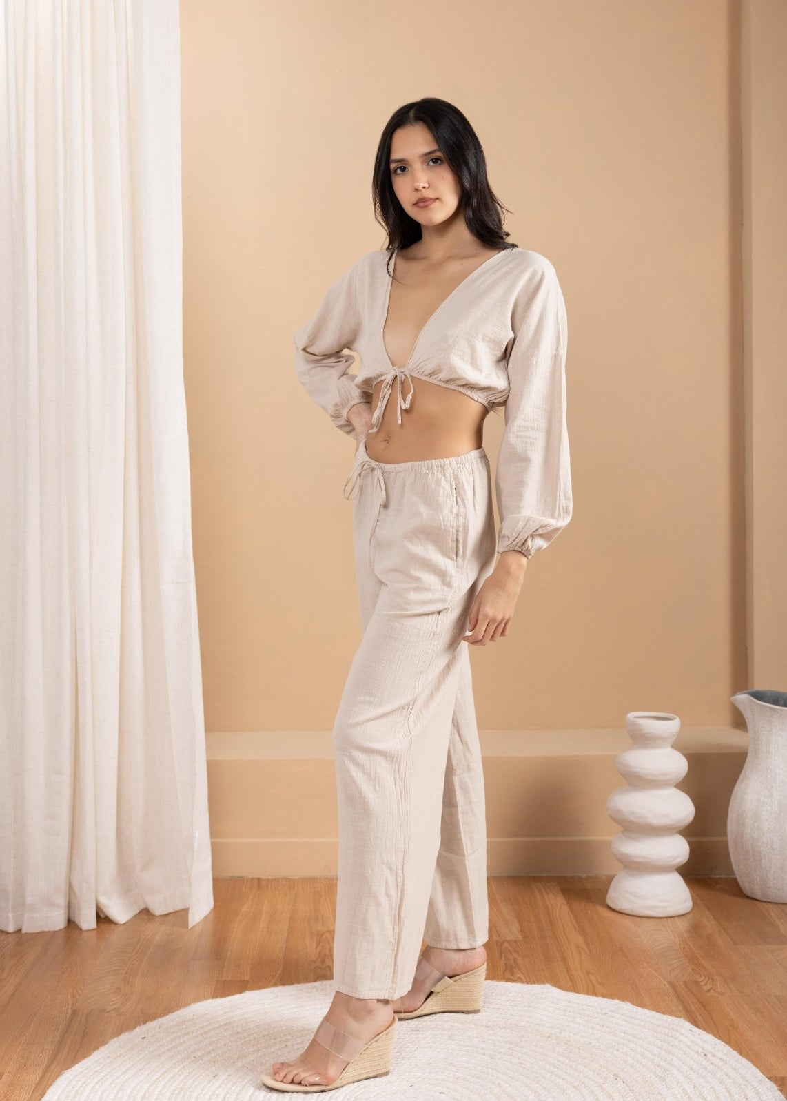 'Solana' Drawstring Wide Leg Pants WOMEN'S PANTS for women resort wear - Seaspice Resort Wear