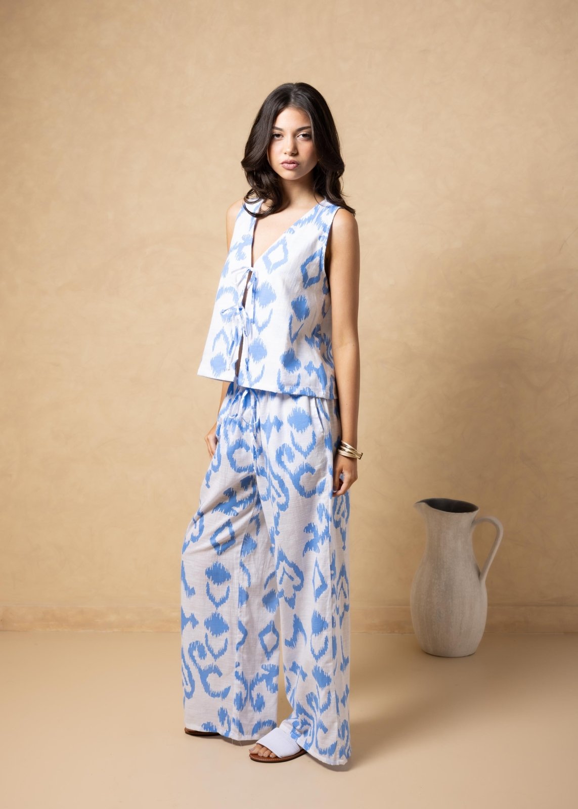 'Solana' Drawstring Wide Leg Print Pants WOMEN'S PANTS for women resort wear - Seaspice Resort Wear