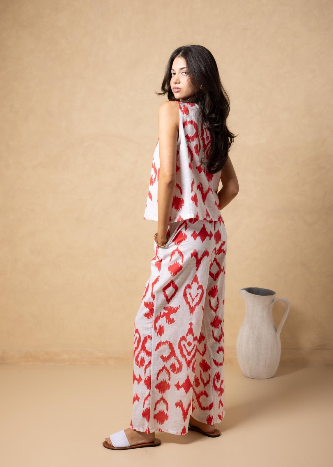 'Solana' Drawstring Wide Leg Print Pants WOMEN'S PANTS for women resort wear - Seaspice Resort Wear