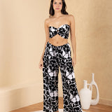 'Solana' Drawstring Wide Leg Print Pants WOMEN'S PANTS for women resort wear - Seaspice Resort Wear