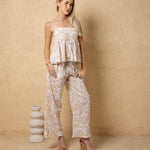 'Solana' Drawstring Wide Leg Print Pants WOMEN'S PANTS for women resort wear - Seaspice Resort Wear