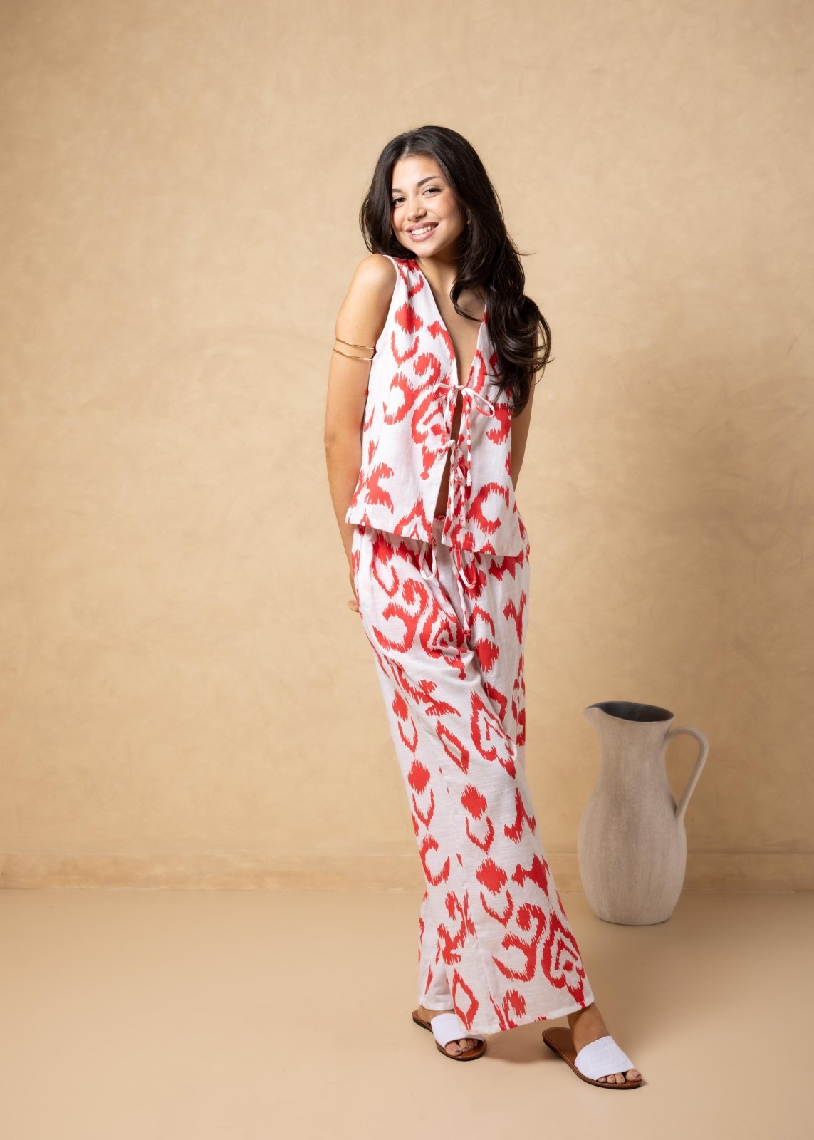 'Solana' Drawstring Wide Leg Print Pants WOMEN'S PANTS for women resort wear - Seaspice Resort Wear