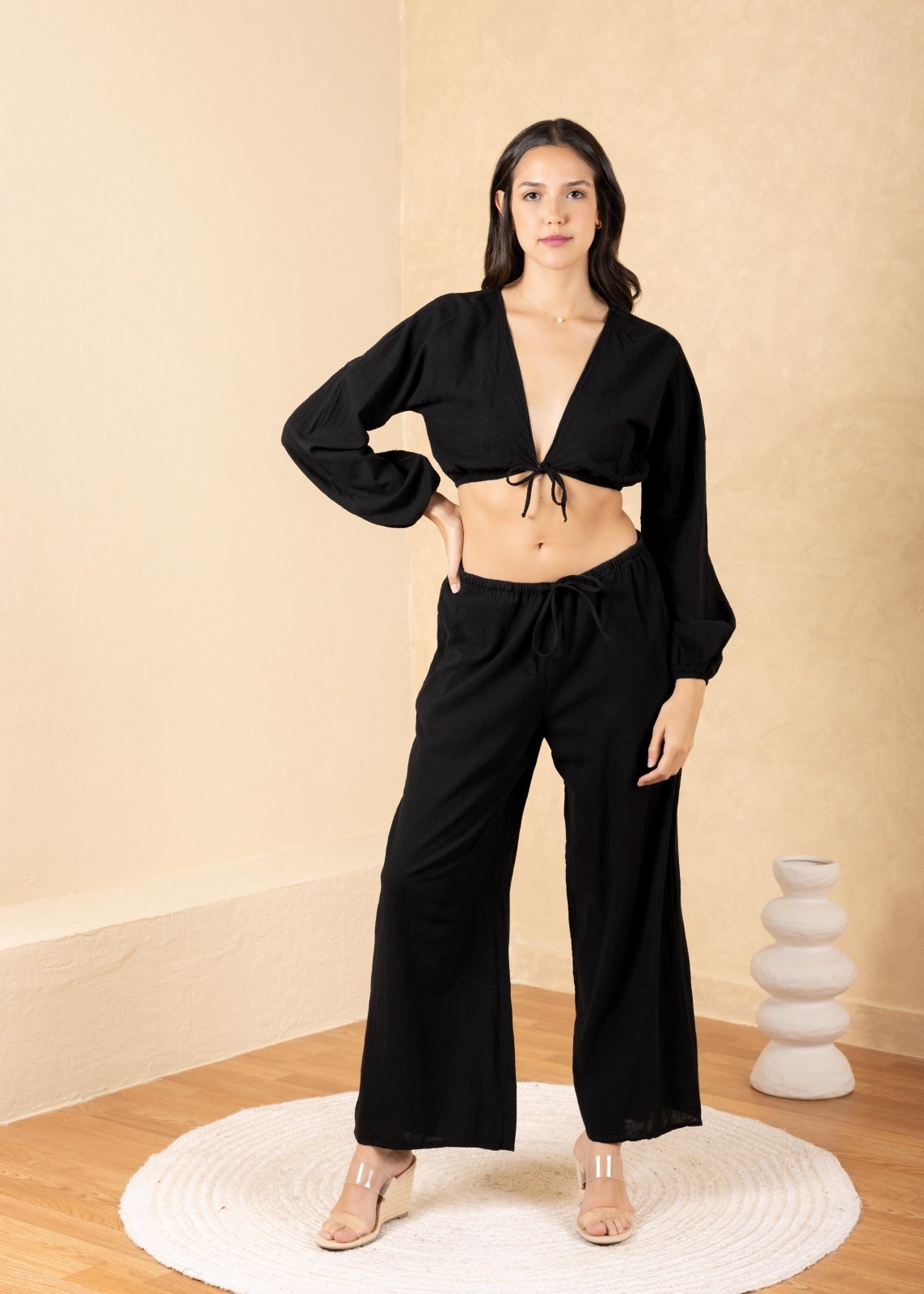 'Solana' Tie Front Crop Top WOMEN'S TOP for women resort wear - Seaspice Resort Wear