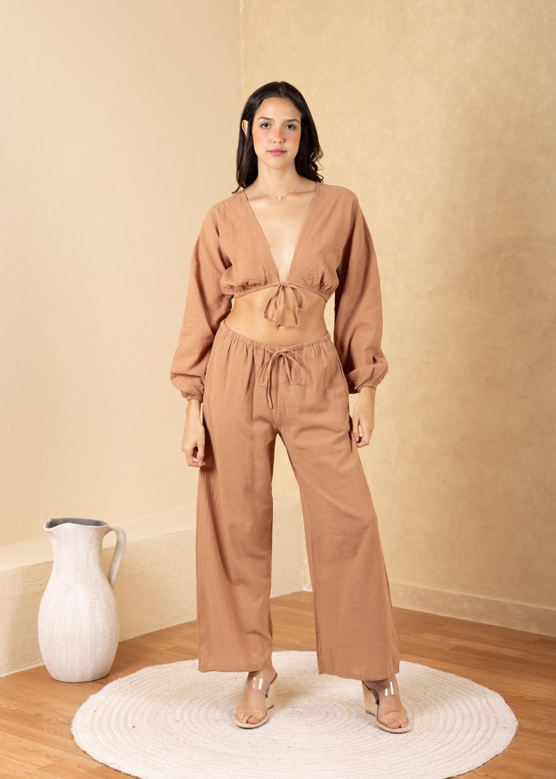 'Solana' Tie Front Crop Top WOMEN'S TOP for women resort wear - Seaspice Resort Wear