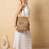 'Solea' Woven Resort Tote - Natural Materials ACCESSORIES for women resort wear - Seaspice Resort Wear