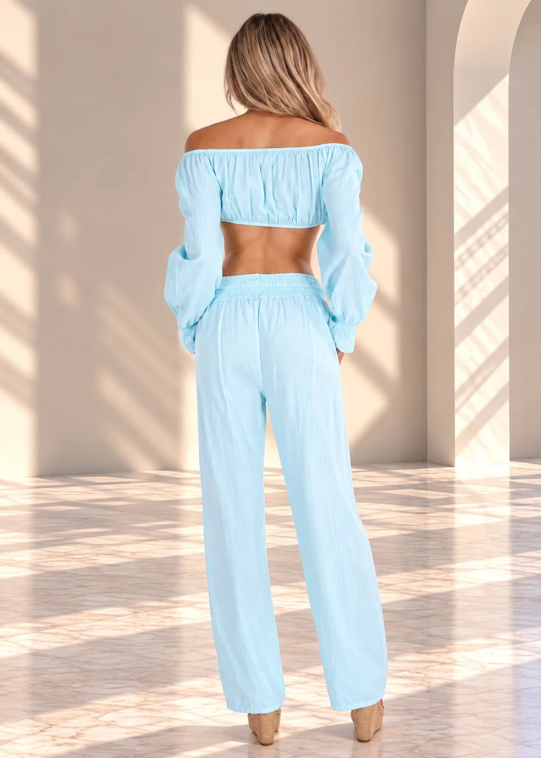 'Tabitha' Long Sleeve Crop Top WOMEN'S TOP for women resort wear - Seaspice Resort Wear