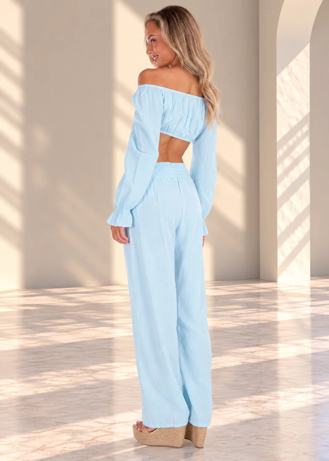 'Tabitha' Long Sleeve Crop Top WOMEN'S TOP for women resort wear - Seaspice Resort Wear