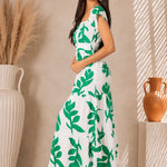 'Talia' Print Green Cotton Maxi Dress WOMEN'S DRESS for women resort wear - Seaspice Resort Wear