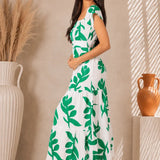 'Talia' Print Green Cotton Maxi Dress WOMEN'S DRESS for women resort wear - Seaspice Resort Wear
