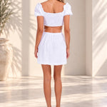 'Tessa' Side Button Up Skirt White WOMEN'S SKIRT for women resort wear - Seaspice Resort Wear