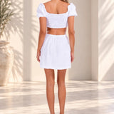 'Tessa' Side Button Up Skirt White WOMEN'S SKIRT for women resort wear - Seaspice Resort Wear