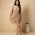 'Thalia' Crochet Fringe Dress WOMEN'S COVER UP for women resort wear - Seaspice Resort Wear
