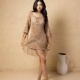 'Thalia' Crochet Fringe Dress WOMEN'S COVER UP for women resort wear - Seaspice Resort Wear